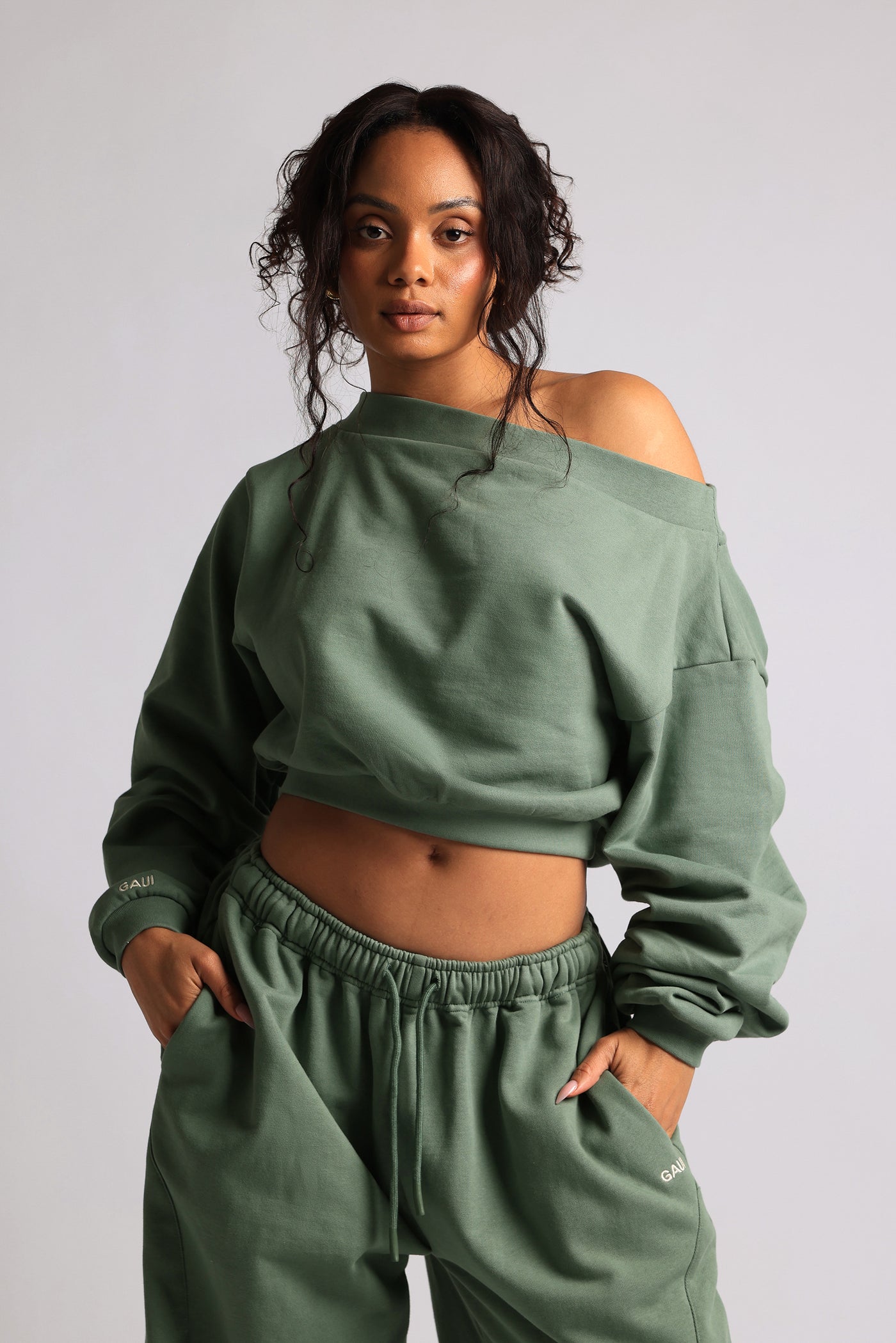 Drop Shoulder Sweatshirt - Garden Green