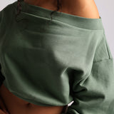 Drop Shoulder Sweatshirt - Garden Green