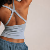 Plunge Split-Back Tank - 90s Baby Blue