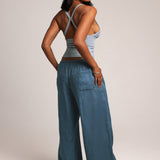Plunge Split-Back Tank - 90s Baby Blue
