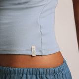 Plunge Split-Back Tank - 90s Baby Blue