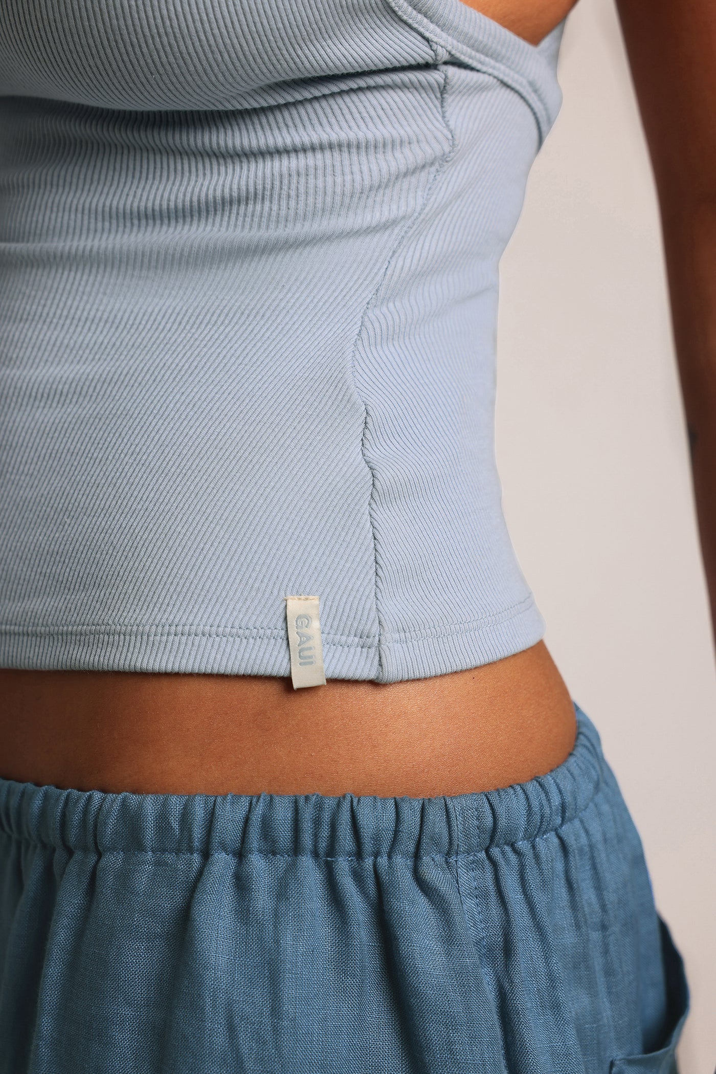 Plunge Split-Back Tank - 90s Baby Blue