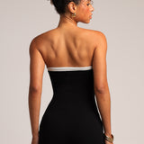 Contrast Strapless Romper - Black/White