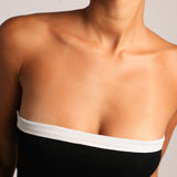 Contrast Strapless Romper - Black/White