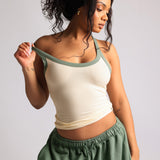 TwoTone Rounded Plunge Tank - Honeybutter/Garden Green