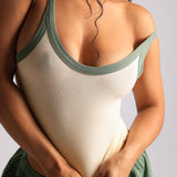 TwoTone Rounded Plunge Tank - Honeybutter/Garden Green