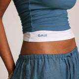 Layered Halter Tank - Azul/White