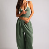 TwoTone Rounded Plunge Tank - Garden Green/Honeybutter