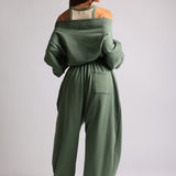 Drop Shoulder Sweatshirt - Garden Green