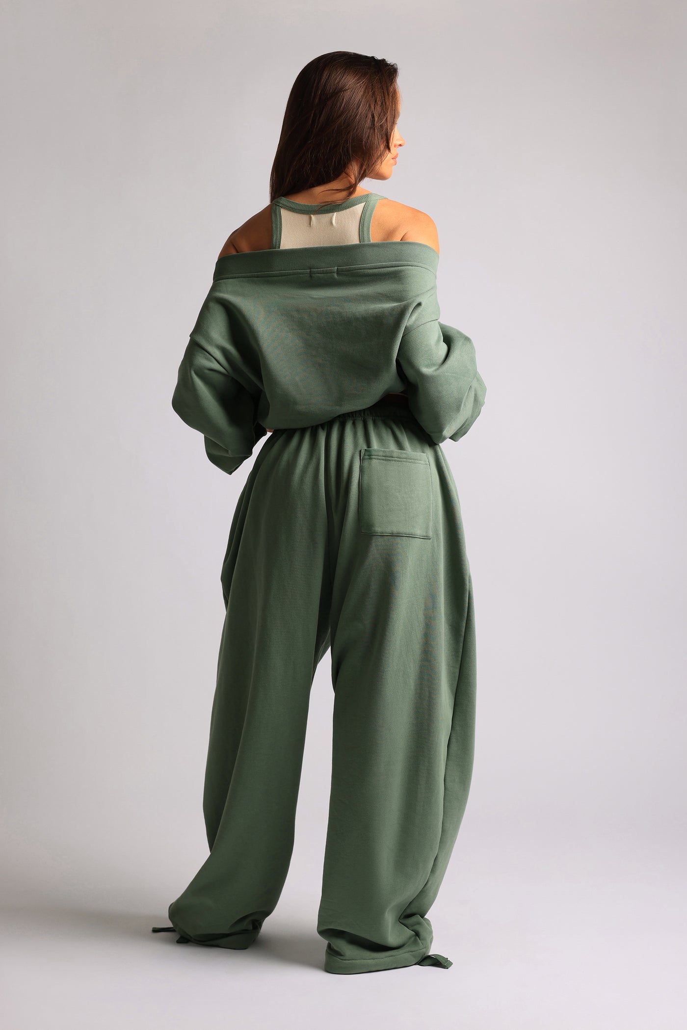 Drop Shoulder Sweatshirt - Garden Green