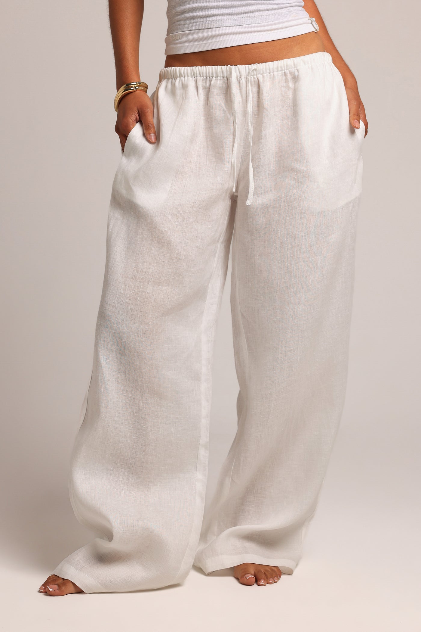 Heritage Linen Pants - White