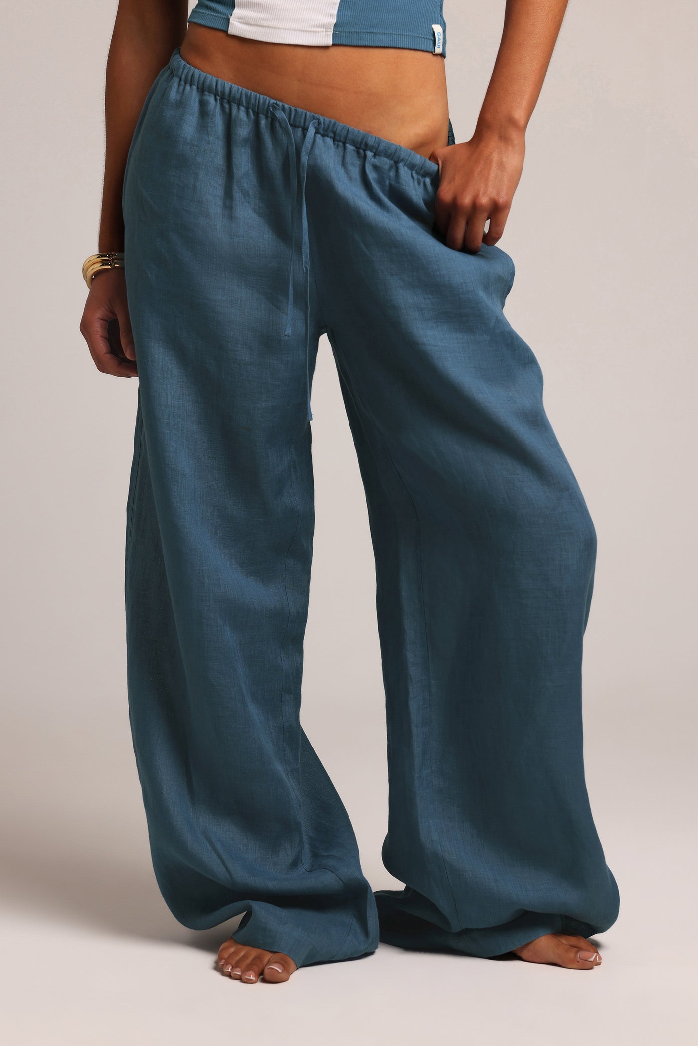Heritage Linen Pants - Azul