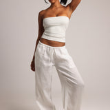 Banded Tube Top - Light Heather Gray