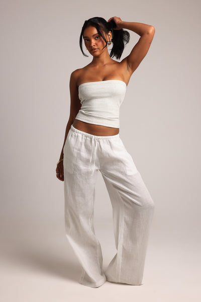 Banded Tube Top - Light Heather Gray