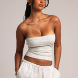 Banded Tube Top - Light Heather Gray