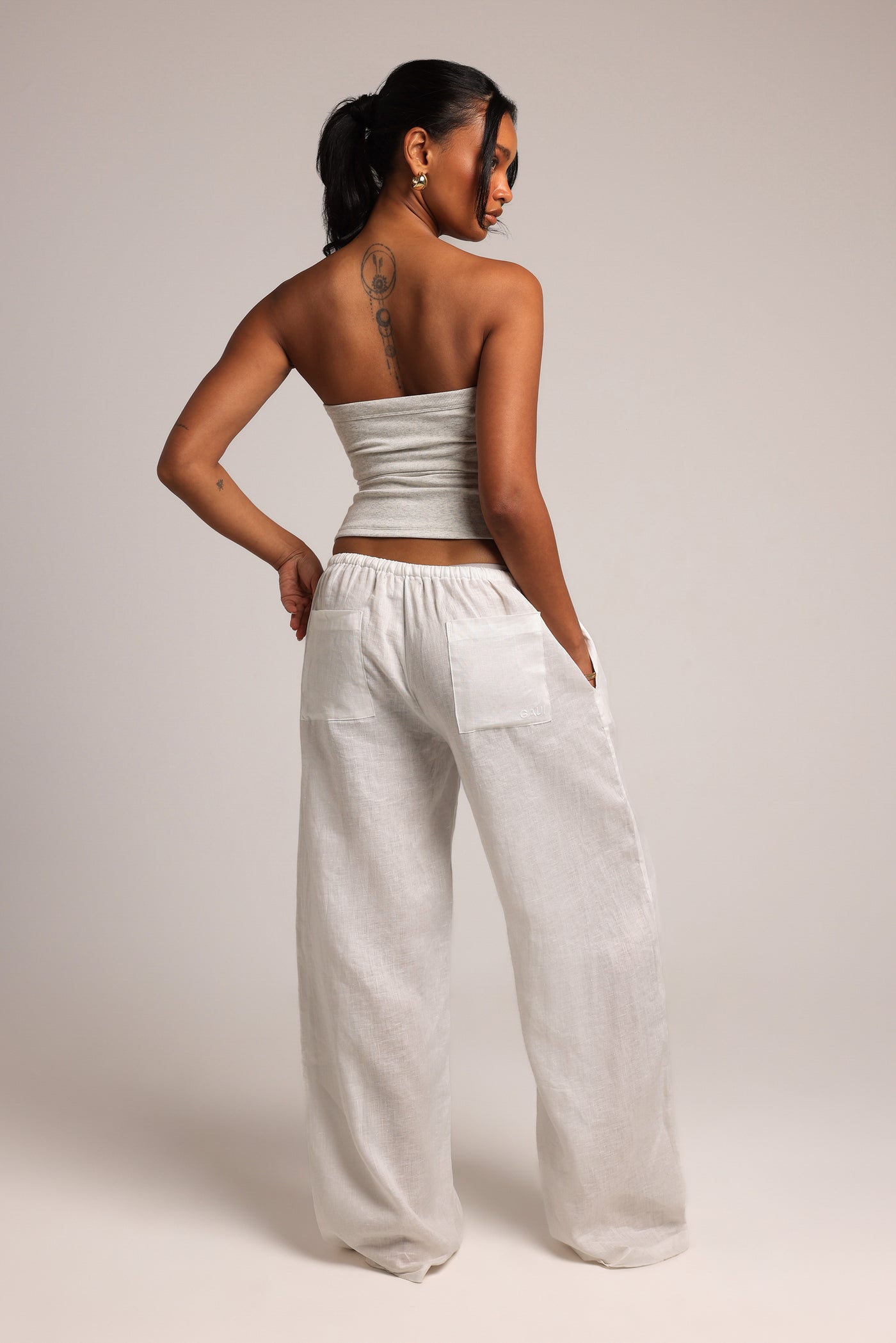 Banded Tube Top - Light Heather Gray