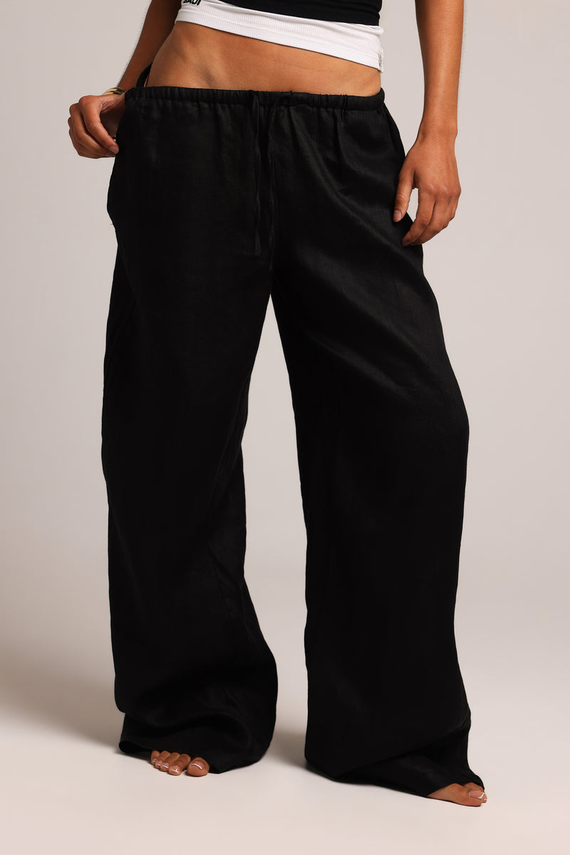 Heritage Linen Pants - Black