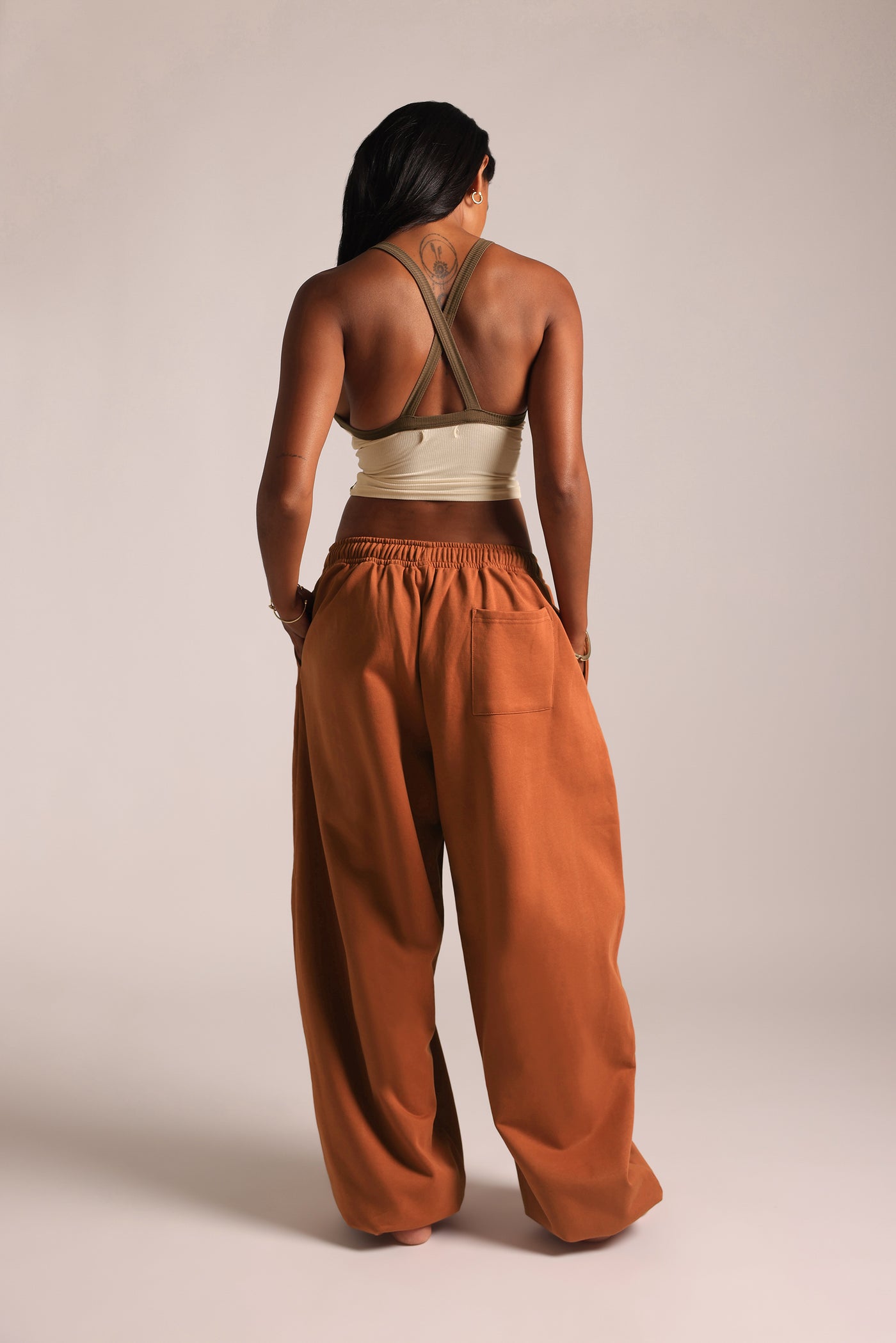 Plunge Cross-Back Tank - Coconut Milk/Coconut