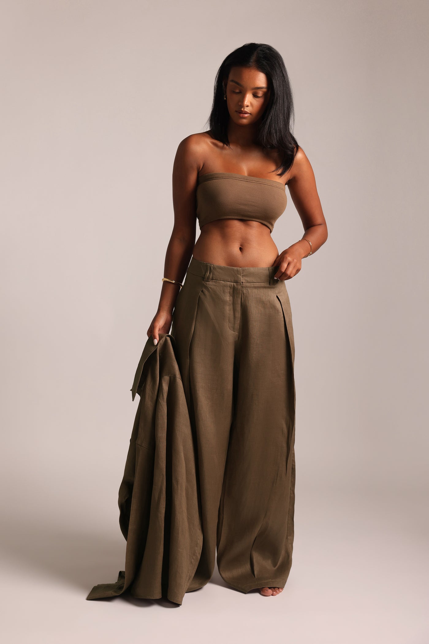The Meridian Linen Trousers - Coconut
