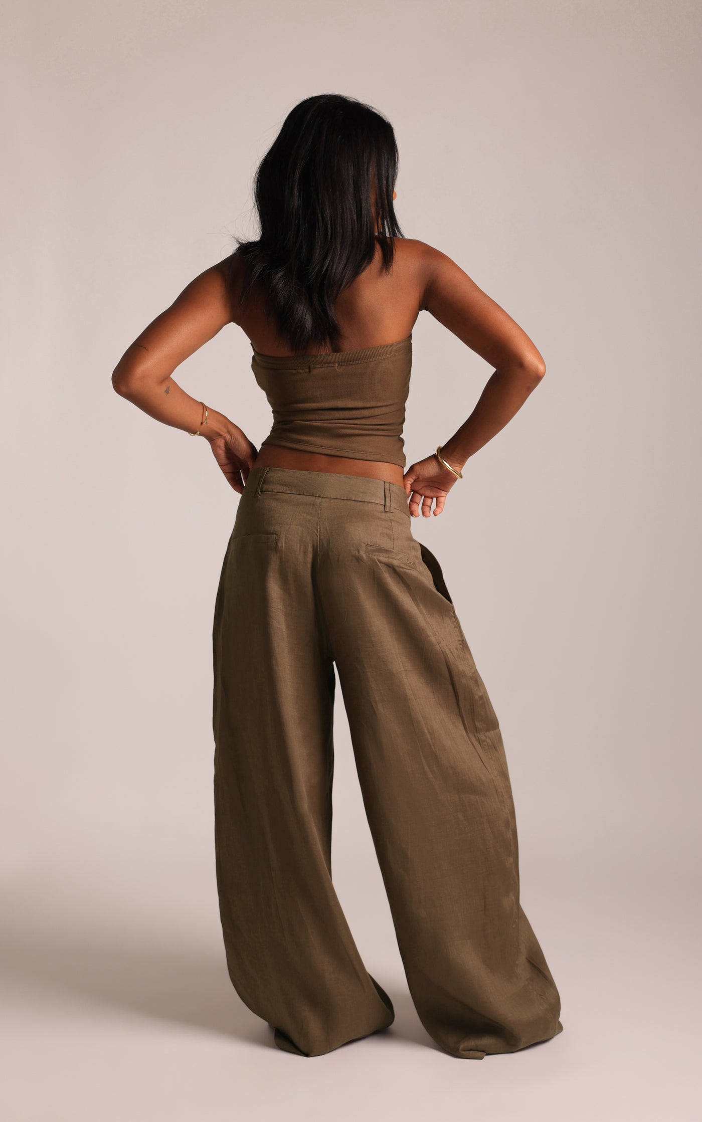 The Meridian Linen Trousers - Coconut