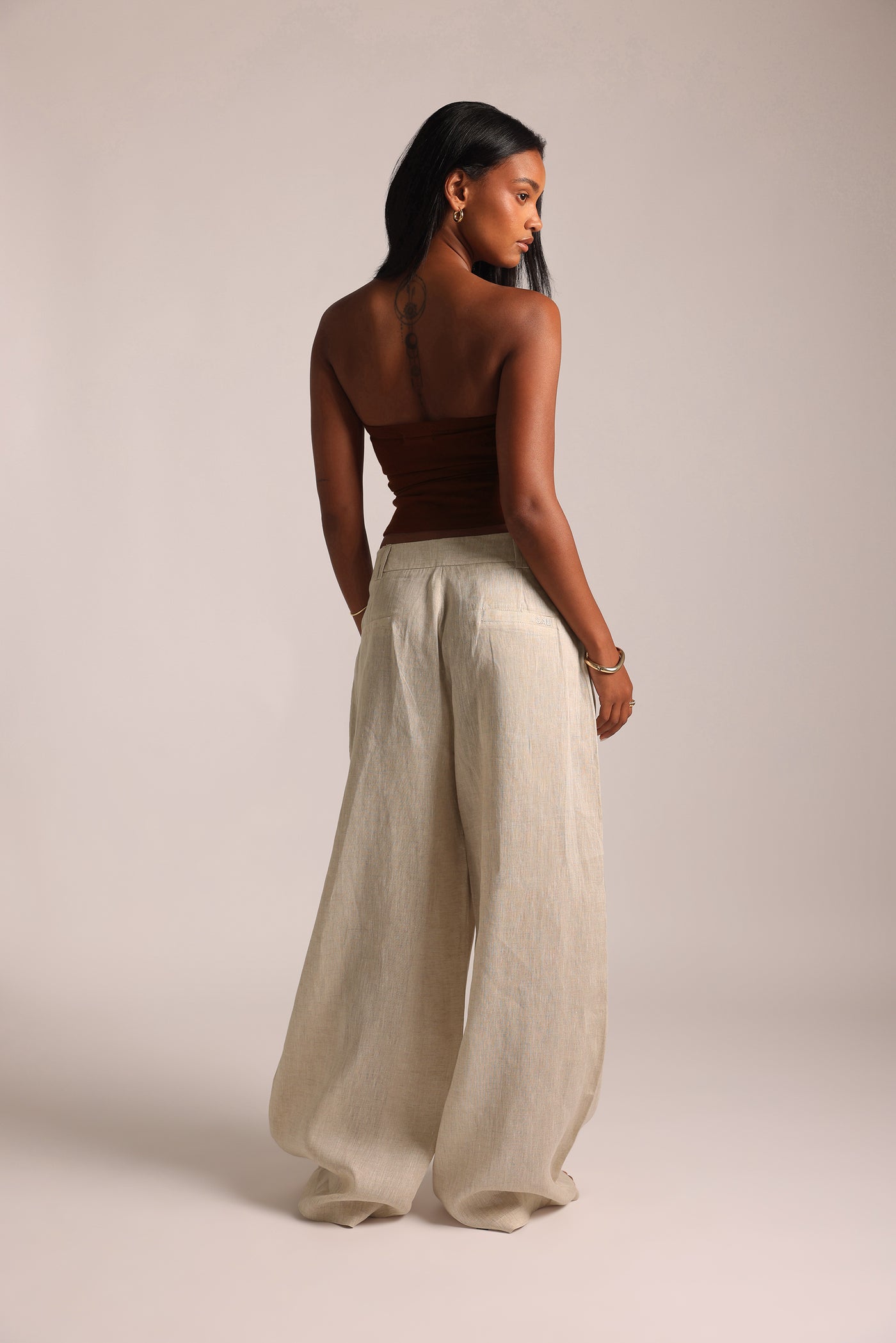 The Meridian Linen Trousers - Sand