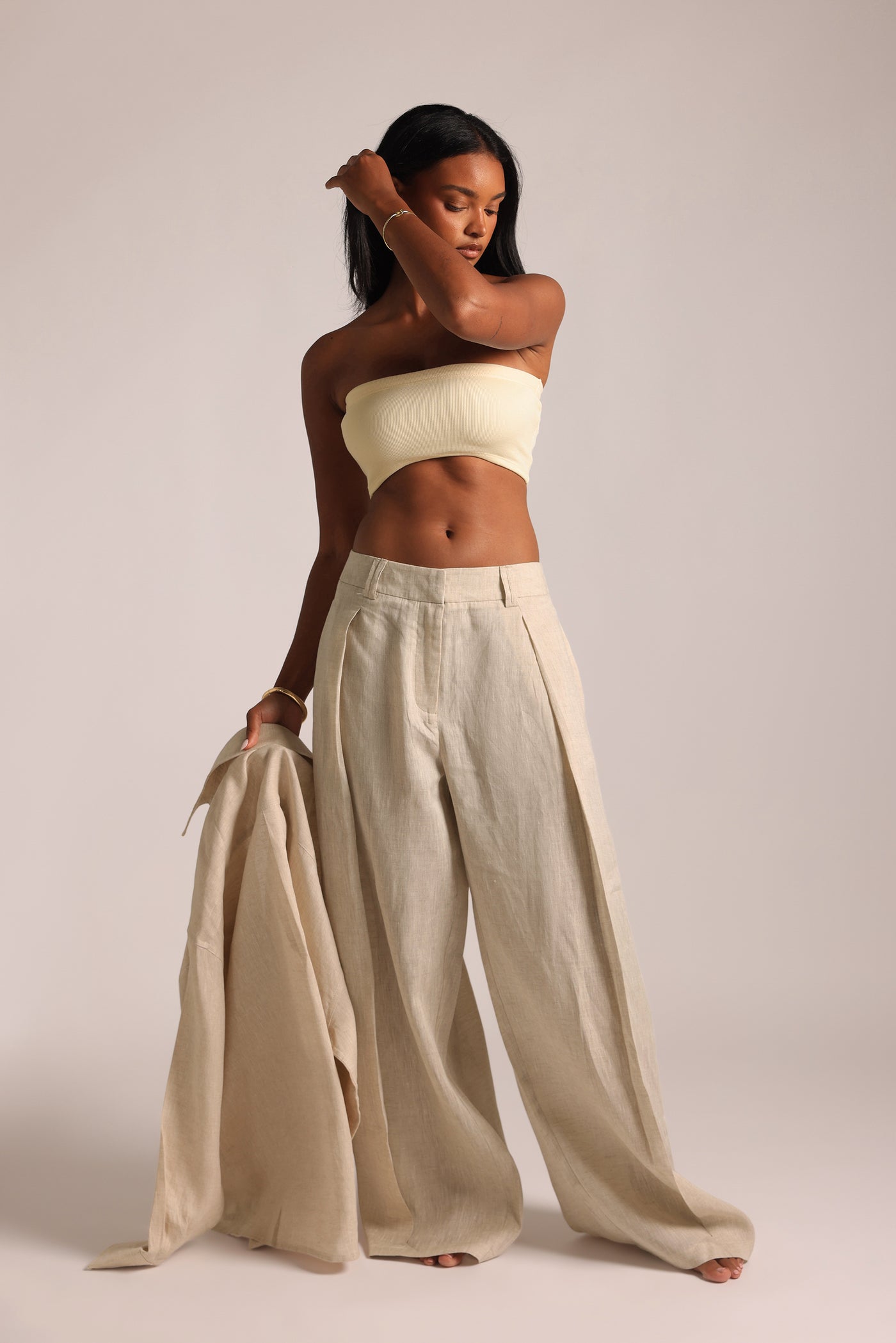 The Meridian Linen Trousers - Sand