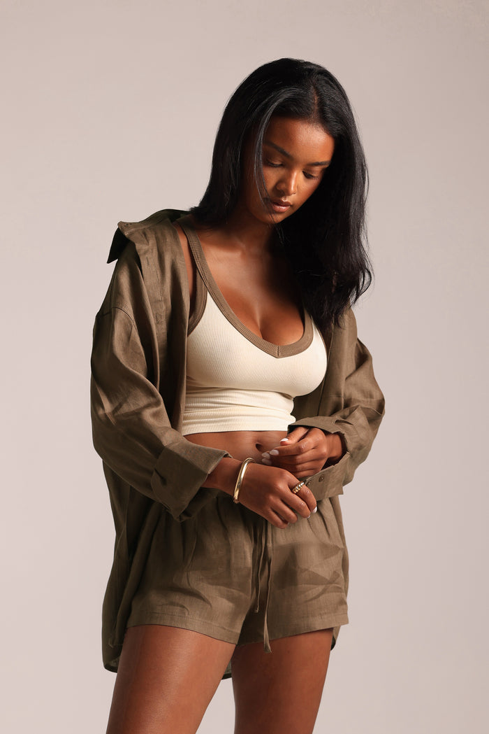 Heritage Linen Button Down - Coconut