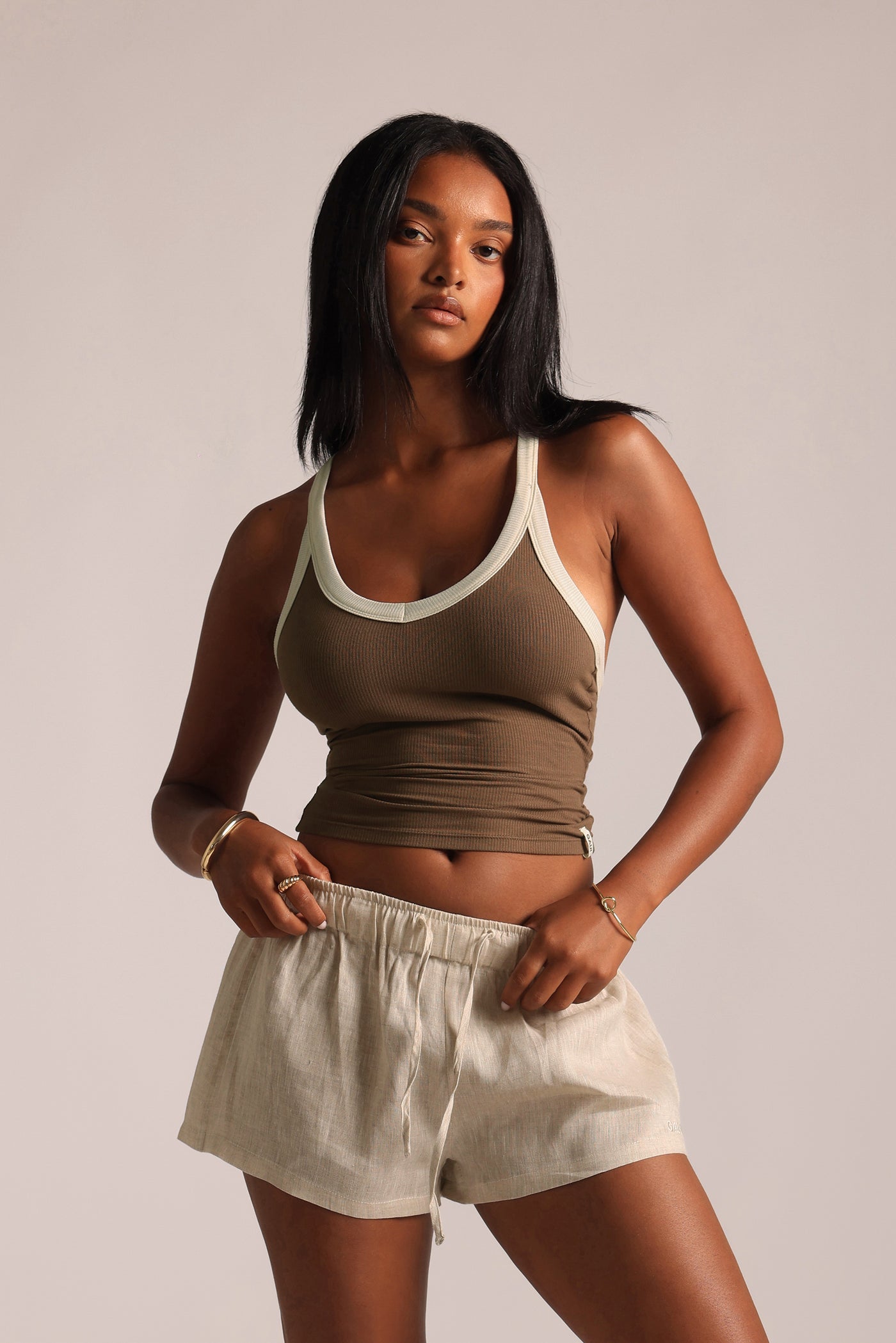 Heritage Panel Shorts - Sand