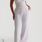 Scooped Micro-Ribbed Bodysuit - White