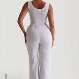 Scooped Micro-Ribbed Bodysuit - White