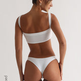 Staple Micro-Ribbed Bralette - White