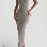 Sleeveless Turtleneck Maxi Dress - Quiet sage